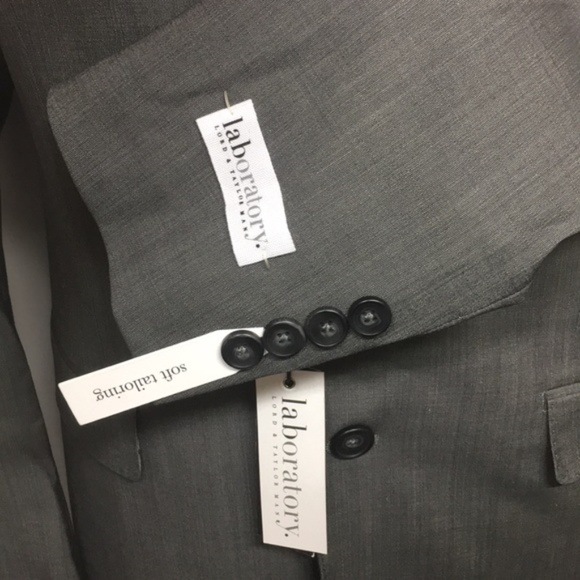 LABORATORY Gray Wool Blend 2 Button Blazer 44L - Picture 5 of 6